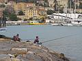 Fishermen in Imperia harbour